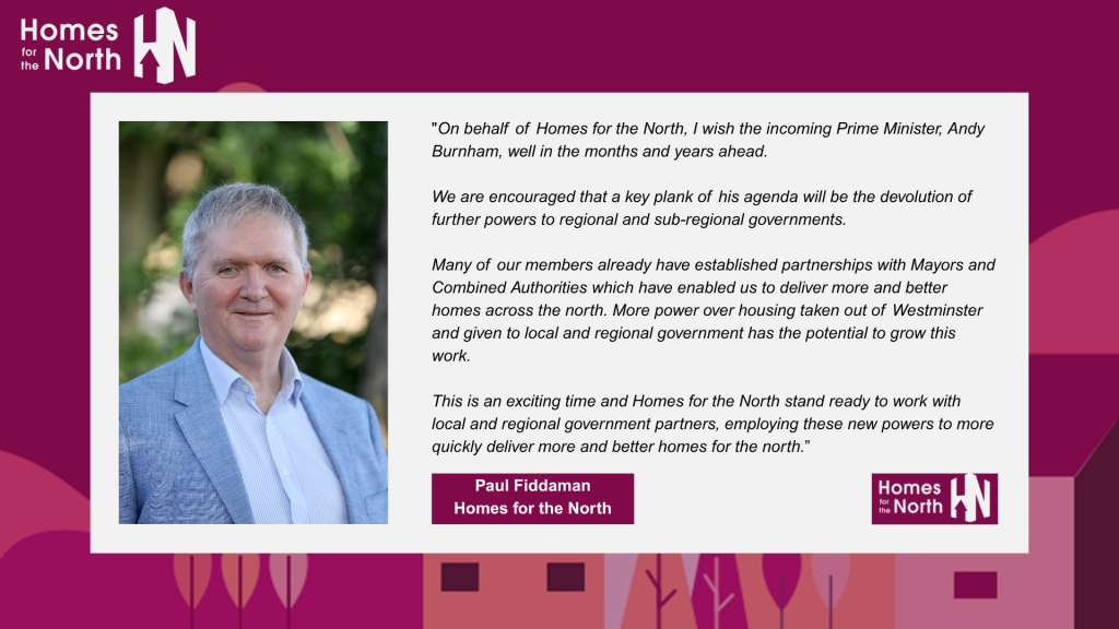 Homes for the North welcomes the new Prime Minister